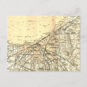 Postal Mapa de cosechas de Cleveland Ohio