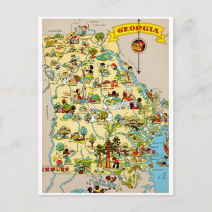 Postal Mapa de cosechas de Georgia