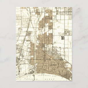 Postal Mapa de cosechas de Long Beach California