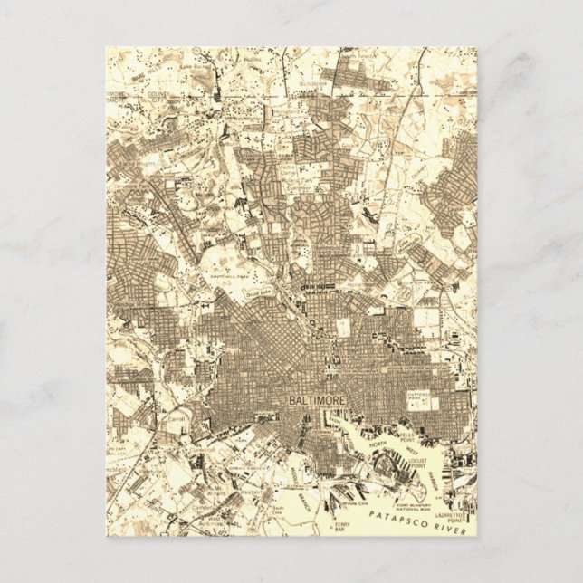 Postal Mapa de cosechas de Maryland Baltimore (Anverso)