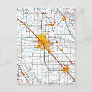 Postal Mapa de cosechas de modesto California