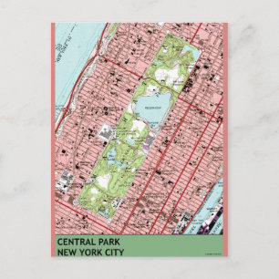 Postal Mapa de cosechas de Nueva York de Central Park