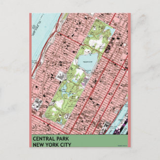 Postal Mapa de cosechas de Nueva York de Central Park
