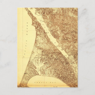 Postal Mapa de cosechas de pintura de Point Reyes Califor