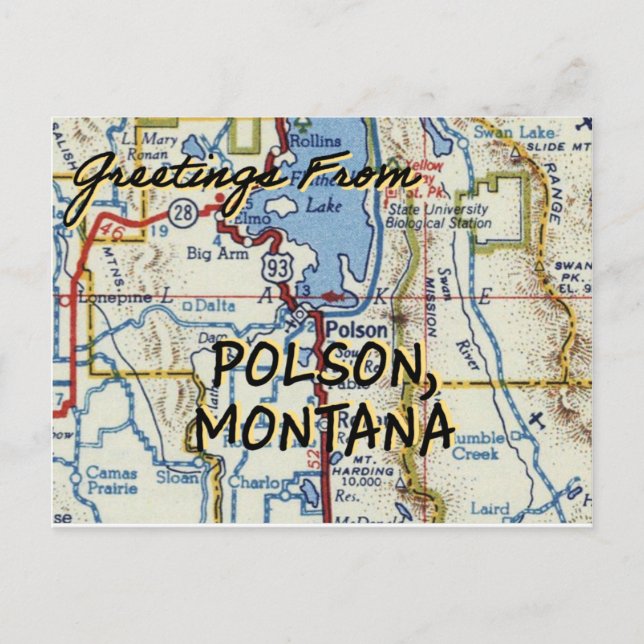 Postal Mapa de cosechas de polson MT (Anverso)