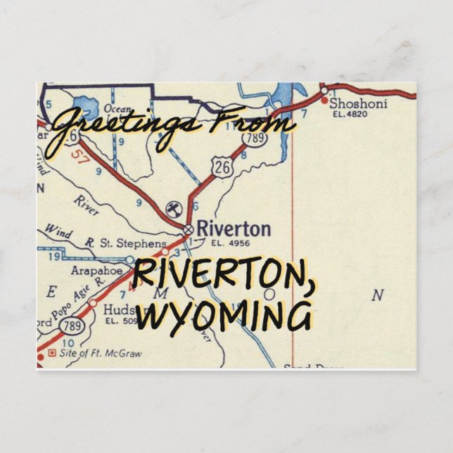 Postal Mapa de cosechas de Riverton Wyoming (Anverso)