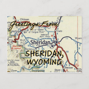 Postal Mapa de cosechas de Sheridan WY