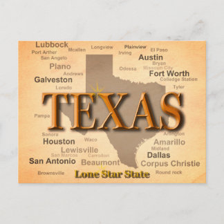 Postal Mapa de cosechas de Texas