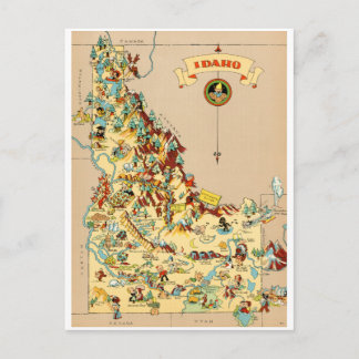 Postal Mapa de cosechas divertidas de Idaho