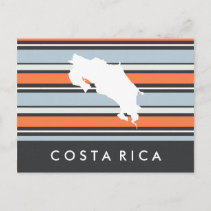 Postal Mapa de Costa Rica: Rayas modernas