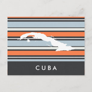Postal Mapa de Cuba: Franjas Modernas