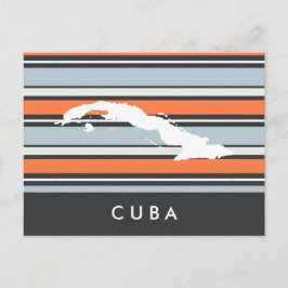 Postal Mapa de Cuba: Rayas modernas