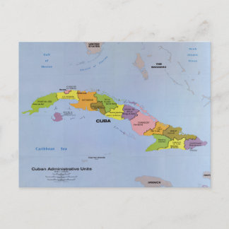 Postal Mapa de Cuba, Unidades de Administración Cubana (1