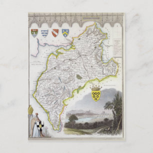 Postal Mapa de Cumberland, del 'Moule's English