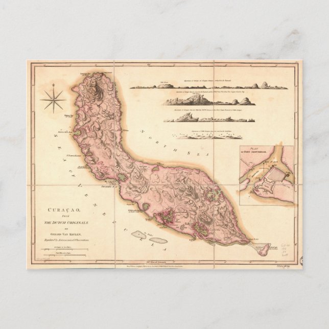 Postal Mapa de Curazao (1810) (Anverso)