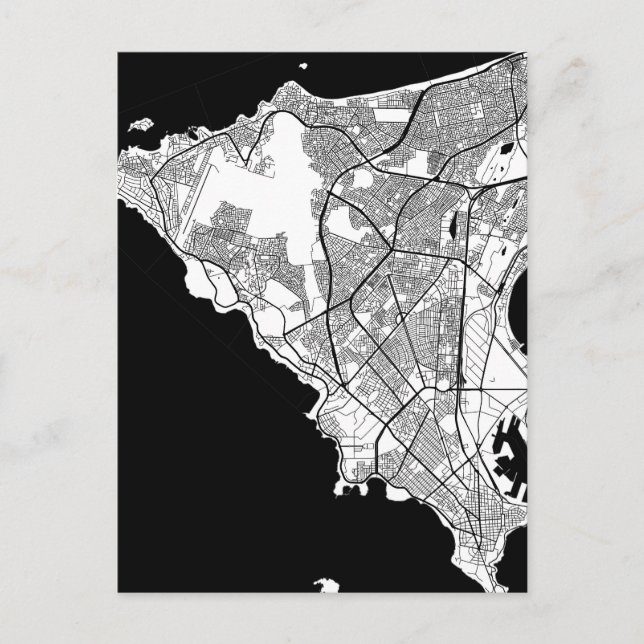 Postal Mapa de Dakar Senegal (Anverso)
