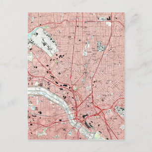 Postal Mapa de Dallas Texas (1995)