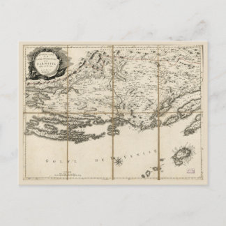 Postal Mapa de Dalmacia, Costa de Croacia e Islas (1780)