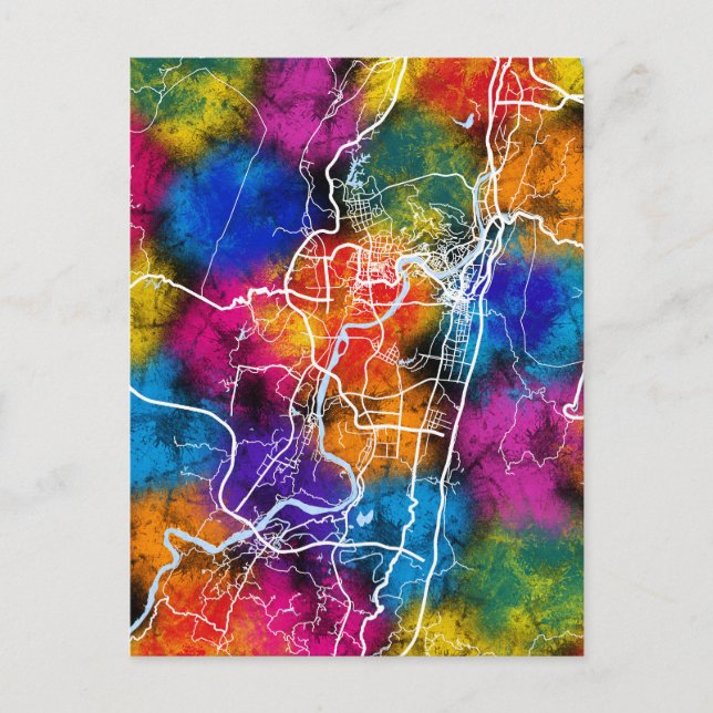 Postal Mapa de Dazhou China (Anverso)