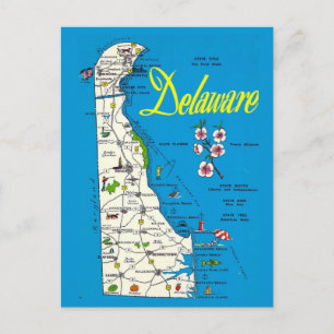 Postal Mapa de Delaware 
