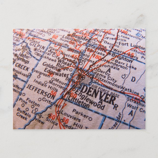 Postal Mapa de Denver (Anverso)
