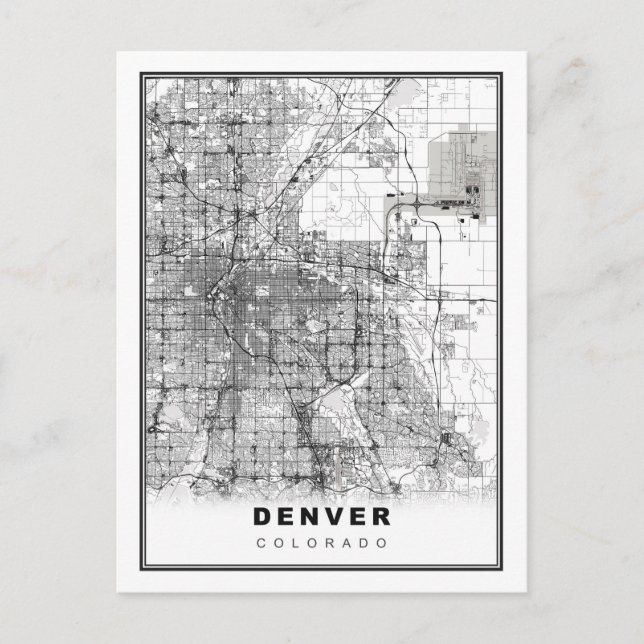 Postal Mapa de Denver (Anverso)