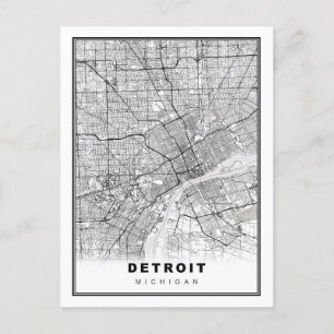 Postal Mapa de Detroit