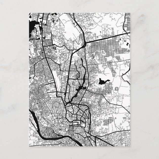 Postal Mapa de Dhaka Bangladesh (Anverso)