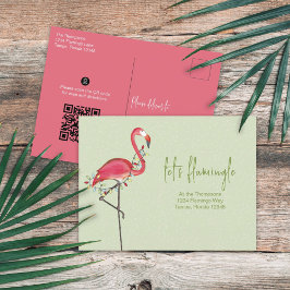 Postal Mapa de direcciones de código QR de Flamingo para 