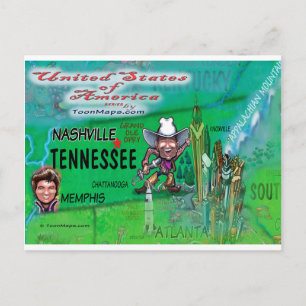 Postal Mapa de diversiones de Estados Unidos