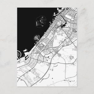 Postal Mapa de Dubái Emiratos Árabes Unidos