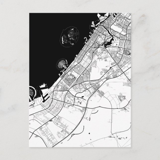 Postal Mapa de Dubái Emiratos Árabes Unidos (Anverso)