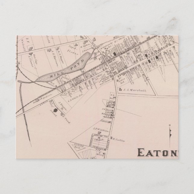 Postal Mapa de Eatontown, Nueva Jersey (Anverso)