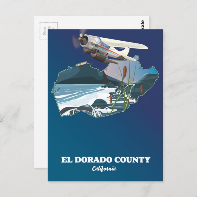 Postal Mapa de El Dorado County California (Anverso / Reverso)