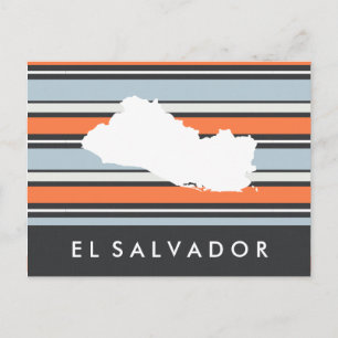 Postal Mapa de El Salvador: Rayas modernas