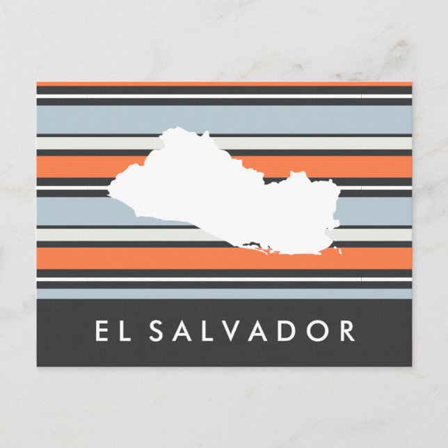 Postal Mapa de El Salvador: Rayas modernas (Anverso)