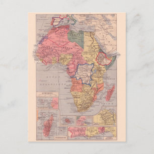 Postal Mapa de época, 1920, África
