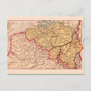 Postal Mapa de época, 1920, Bélgica