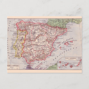 Postal Mapa de época, 1920, España