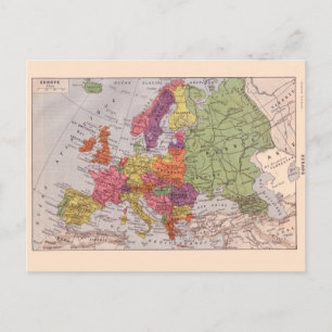 Postal Mapa de época, 1920, Europa