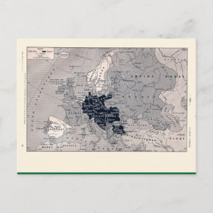 Postal Mapa de época, 1920, Primera Guerra Mundial, Europ
