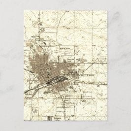 Postal Mapa de época Cheyenne Wyoming