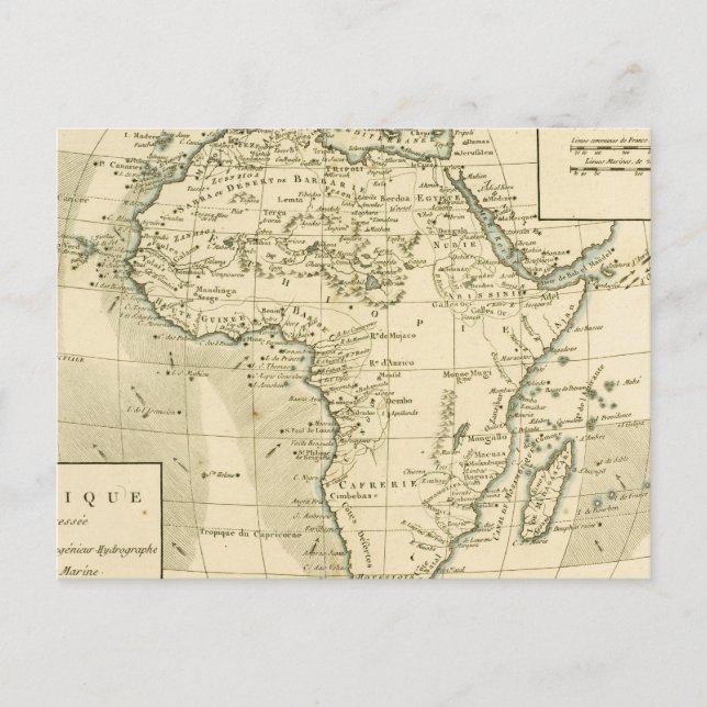 Postal Mapa de época de África (Anverso)