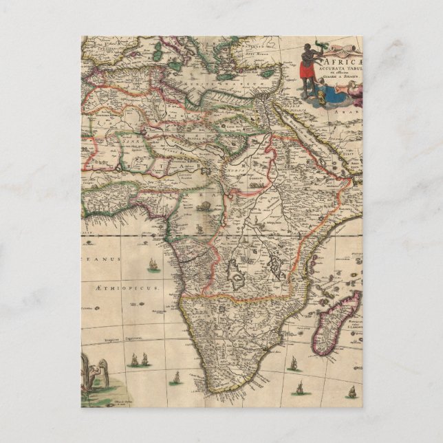 Postal Mapa de época de África (1689) (Anverso)