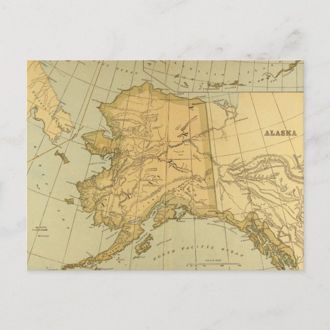 Postal Mapa de época de Alaska (1894) (Anverso)