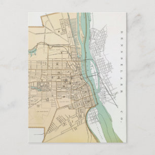 Postal Mapa de época de Albany NY (1895)