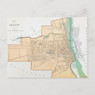 Postal Mapa de época de Albany NY (1895)