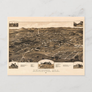 Postal Mapa de época de Anniston, Alabama (1887)