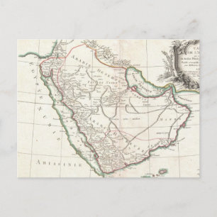 Postal Mapa de época de Arabia Saudita (1771)