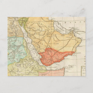 Postal Mapa de época de Arabia Saudita (1780)